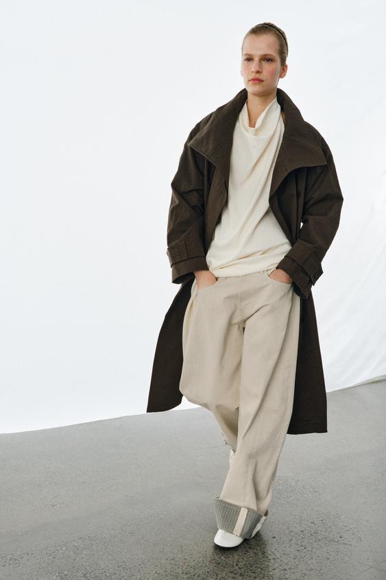 Trench oversize à carreaux ZW Collection