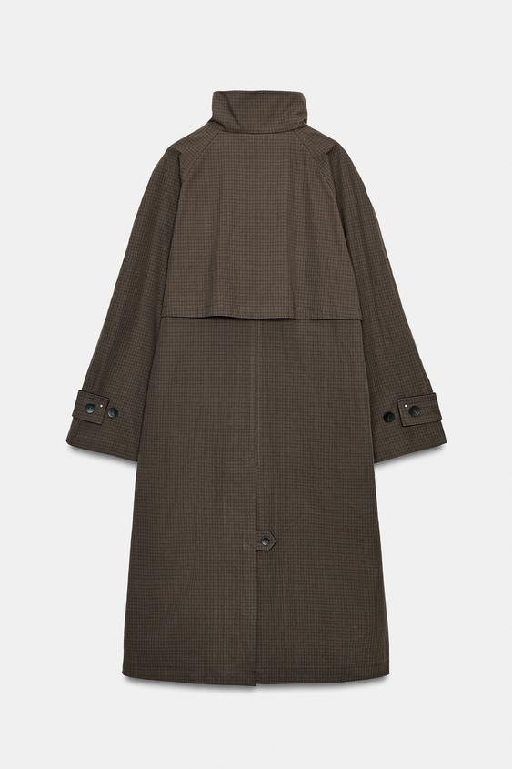 Trench oversize à carreaux ZW Collection