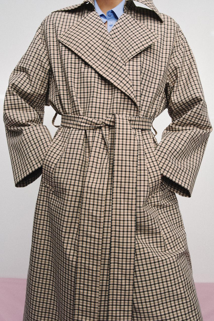 Trench oversize à carreaux ZW Collection