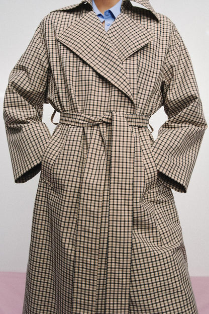 Trench oversize à carreaux ZW Collection