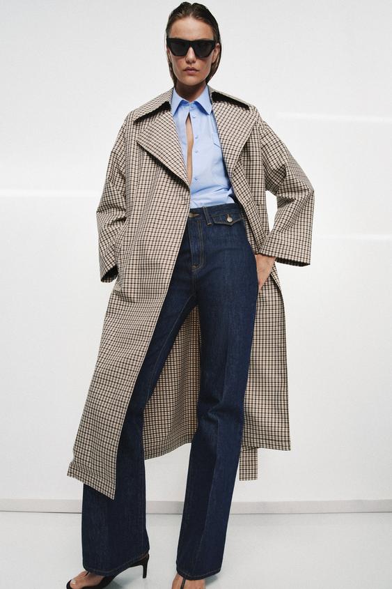 Trench oversize à carreaux ZW Collection