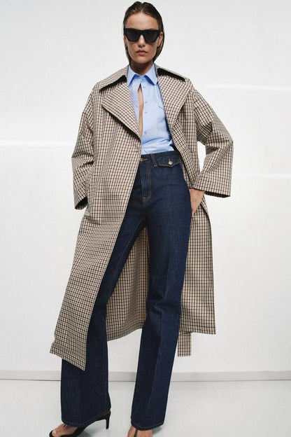 Trench oversize à carreaux ZW Collection