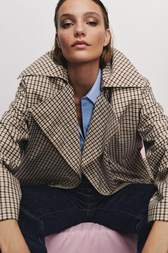 Trench oversize à carreaux ZW Collection