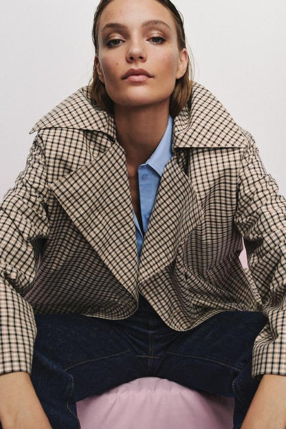 Trench oversize à carreaux ZW Collection