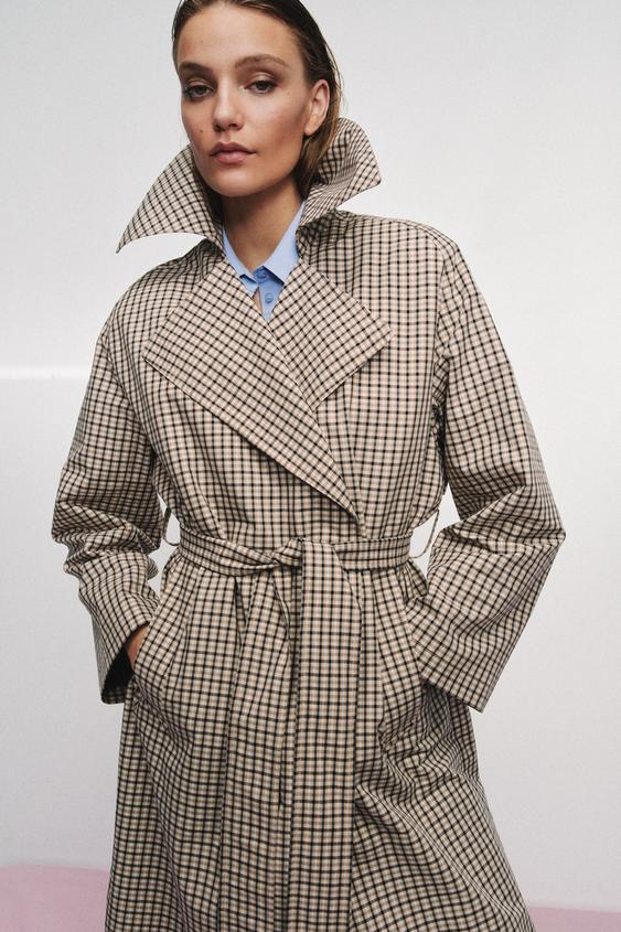 Trench oversize à carreaux ZW Collection