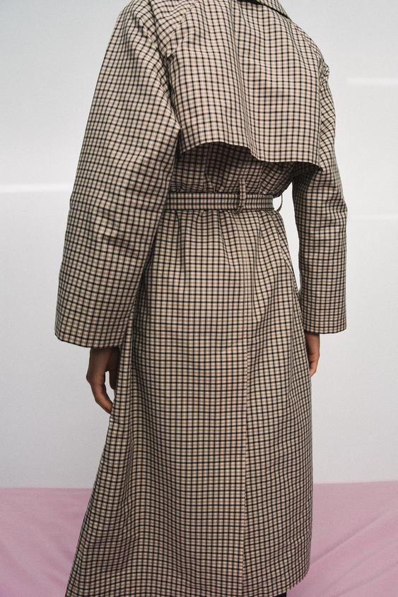 Trench oversize à carreaux ZW Collection