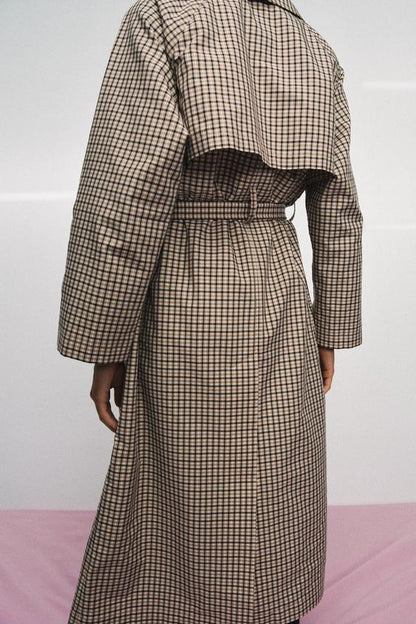 Trench oversize à carreaux ZW Collection