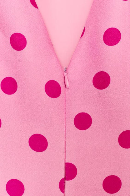 Top à pois à manches bouffantes