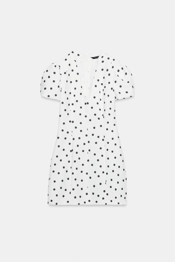 Robe courte à manches bouffantes