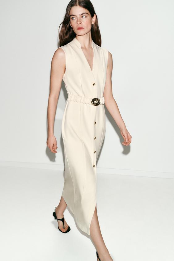 Robe midi avec ceinture