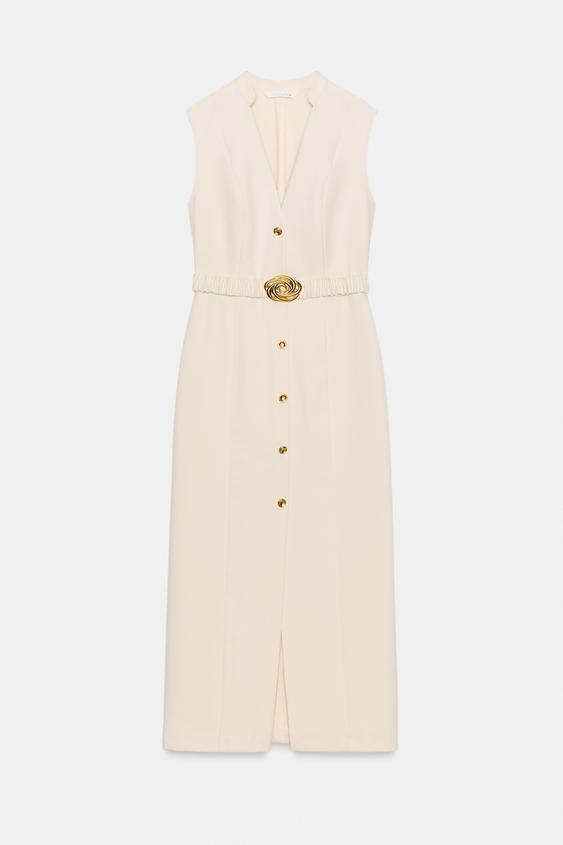 Robe midi avec ceinture