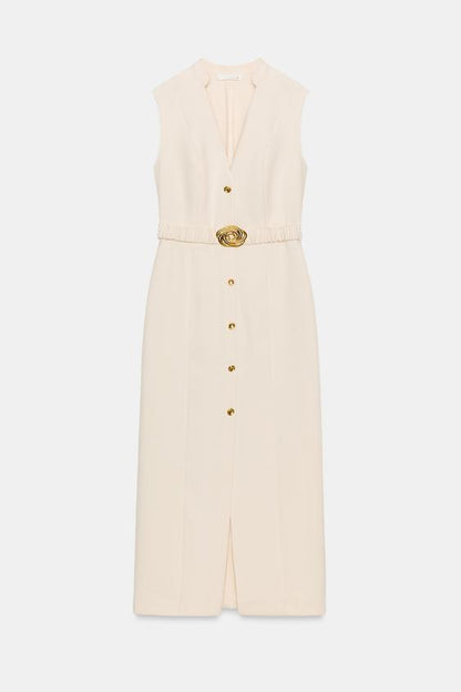 Robe midi avec ceinture