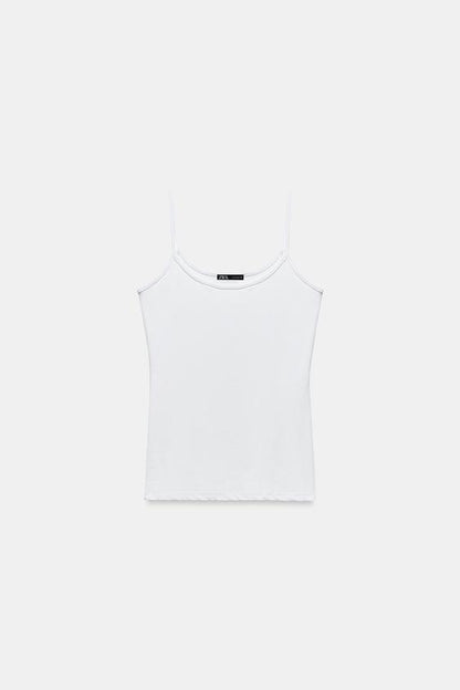T-shirt en polyamide à fines bretelles
