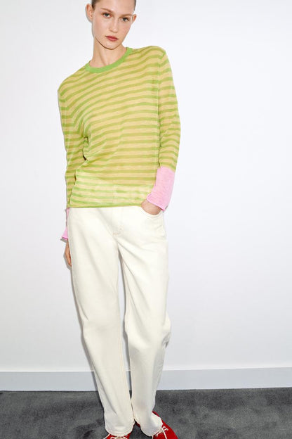 Pull en maille à rayures