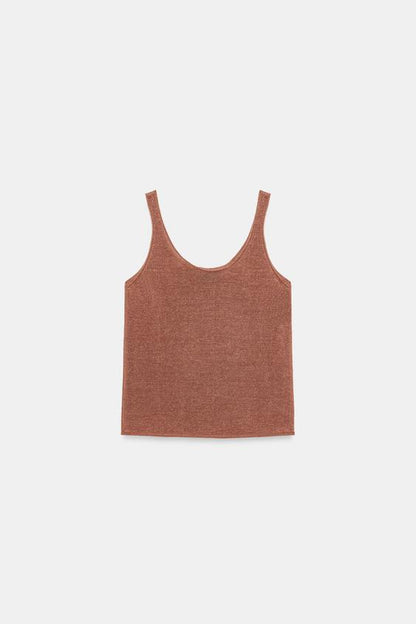 Top à bretelles en maille