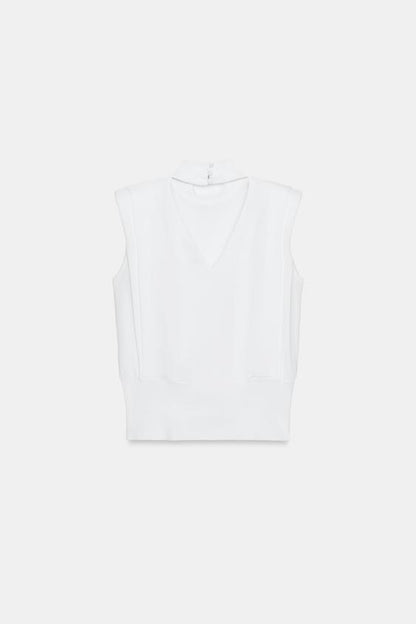Top en maille à dos ouvert