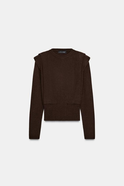 Pull en maille à épaulettes