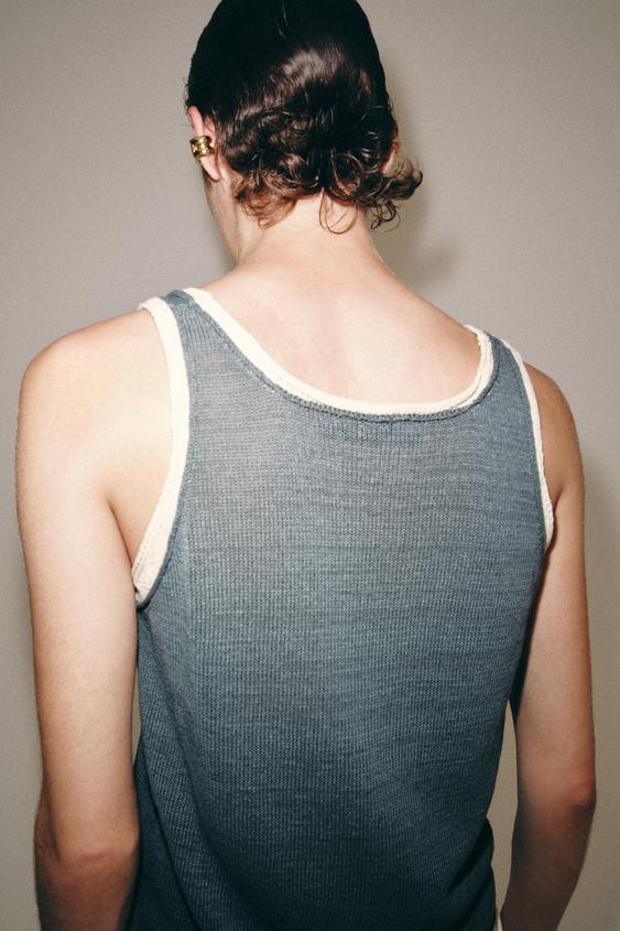 Top en maille contrastée