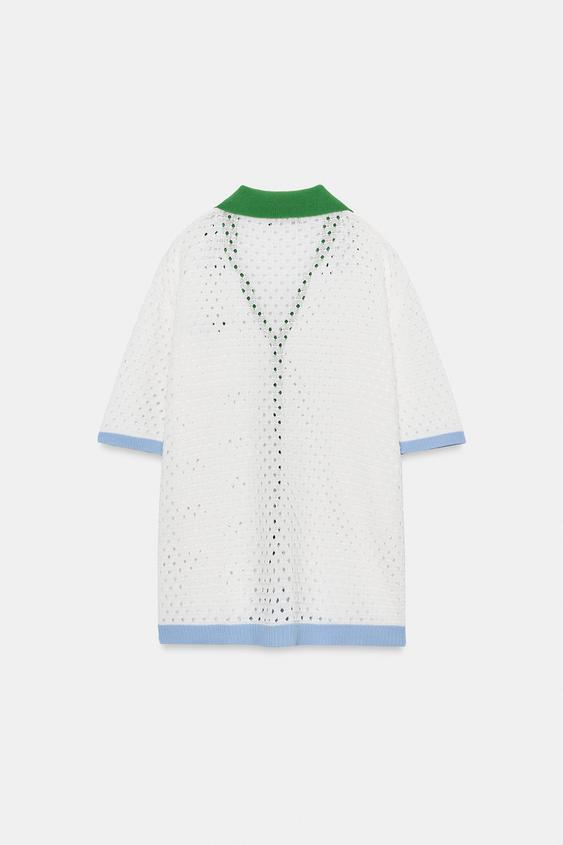Veste en maille ajourée