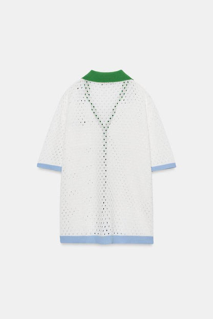 Veste en maille ajourée