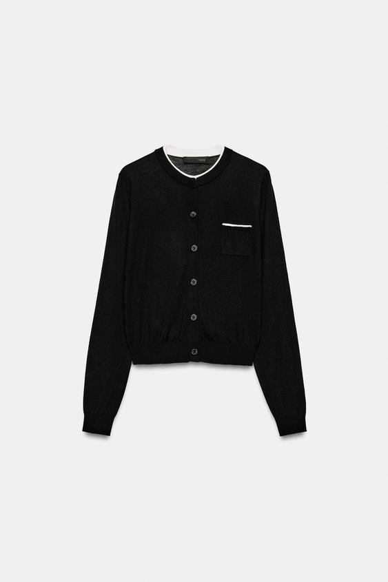 Veste contrastée en maille