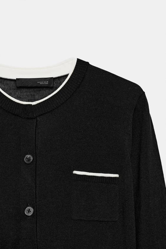 Veste contrastée en maille