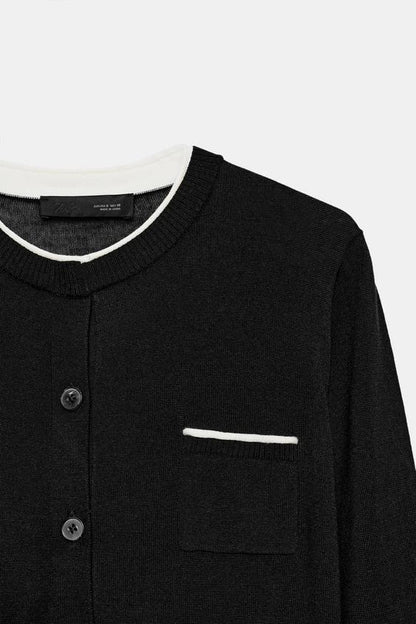 Veste contrastée en maille
