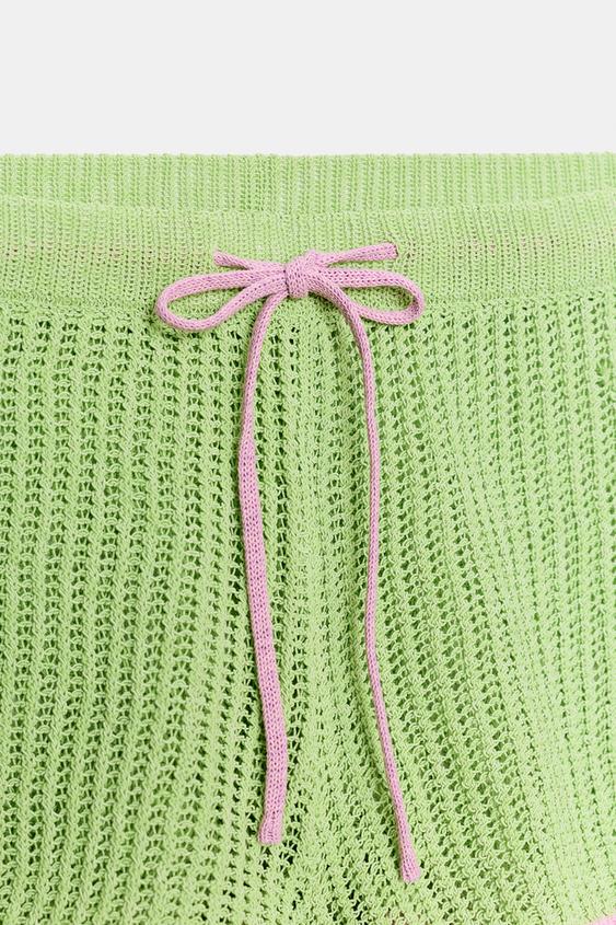 Short en maille à taille élastique