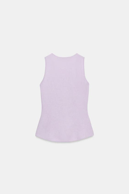 Top en maille à fronces