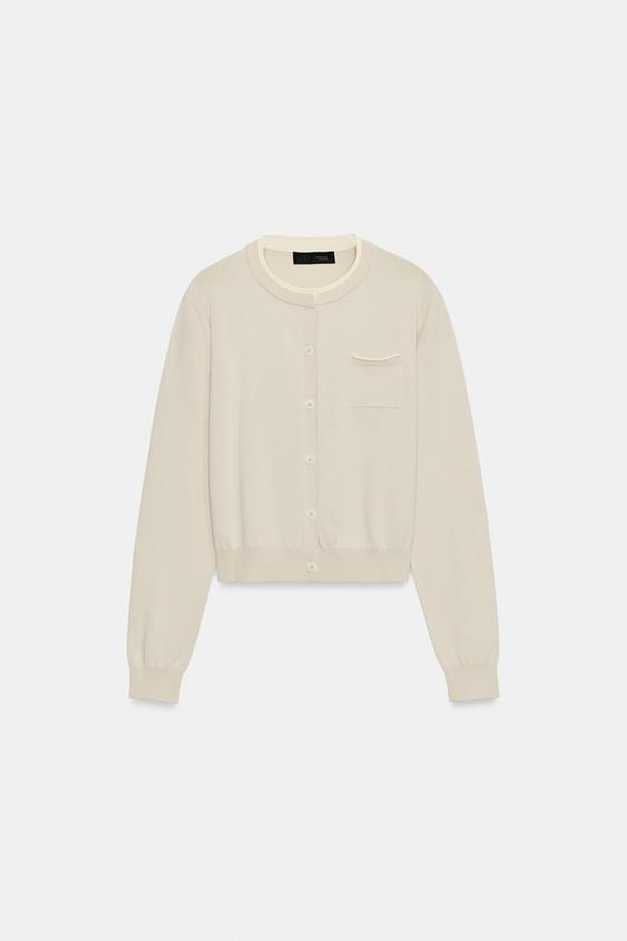 Veste contrastée en maille