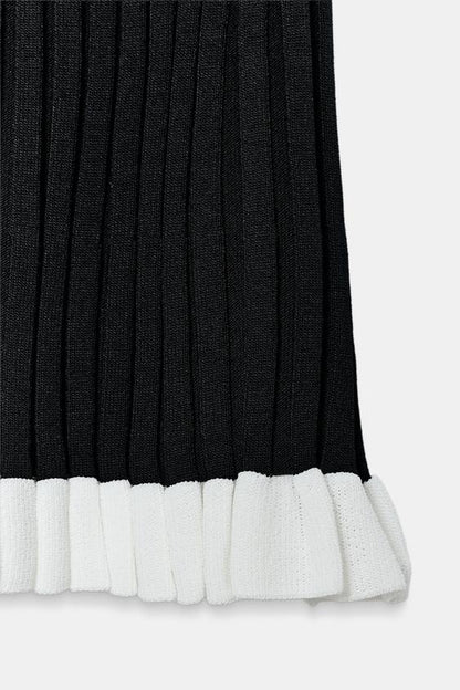 Robe courte en maille côtelée