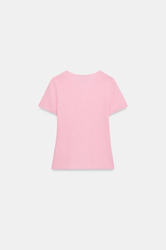 Top en maille à fronces
