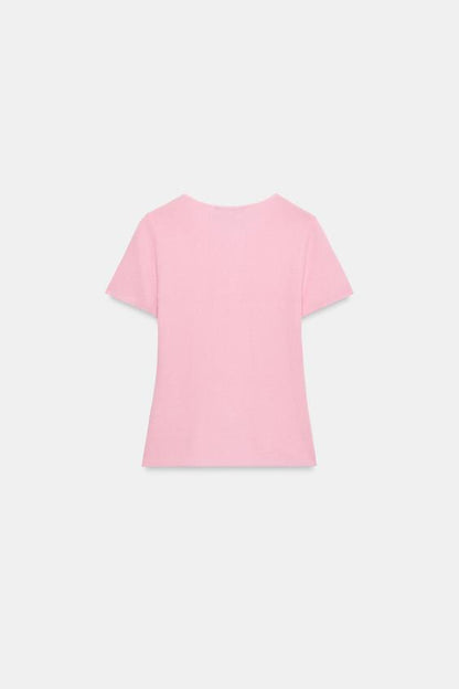 Top en maille à fronces