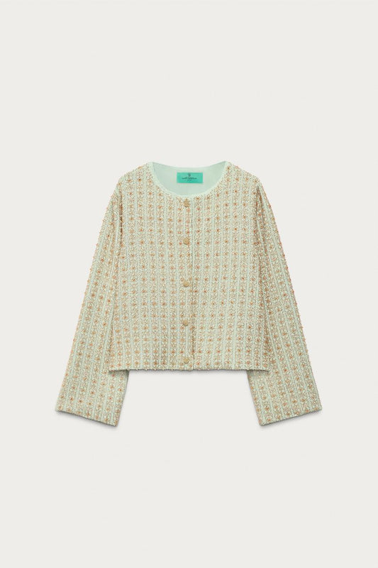 Veste en maille à perles Marisa Berenson x Zara
