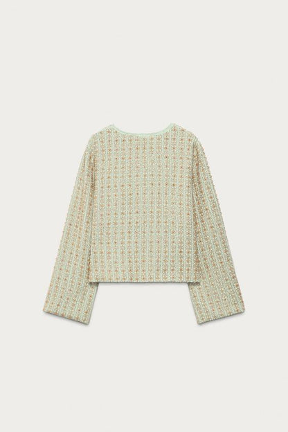 Veste en maille à perles Marisa Berenson x Zara