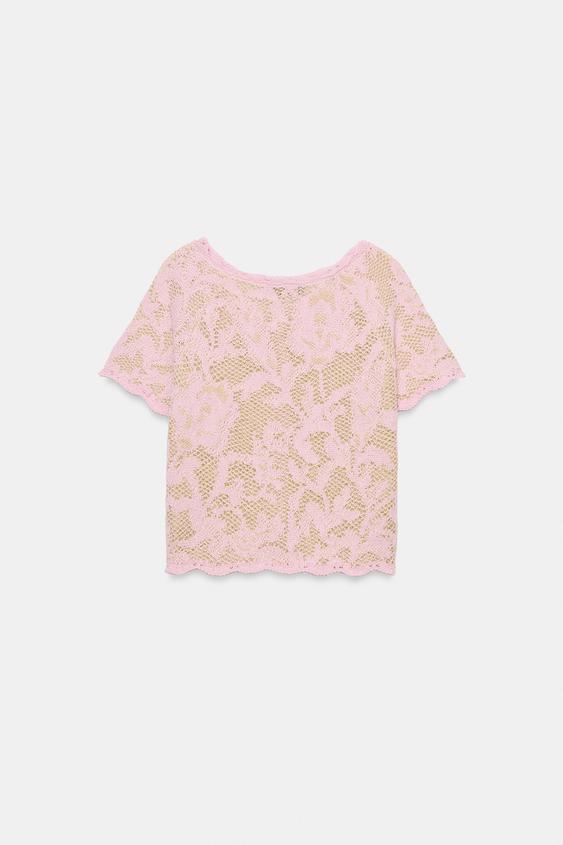 Veste en maille jacquard à manches courtes
