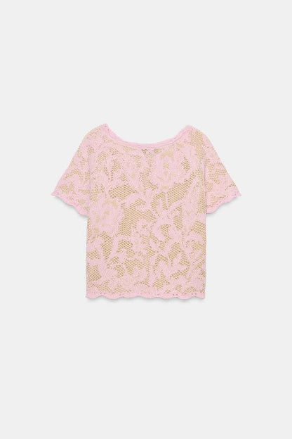 Veste en maille jacquard à manches courtes