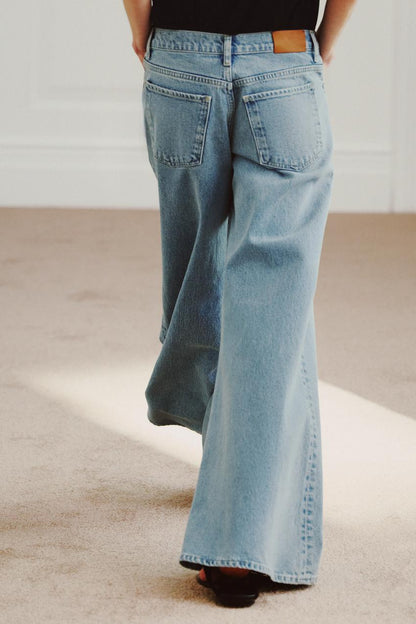 Jean ZW Collection maxi à jambe large et taille basse