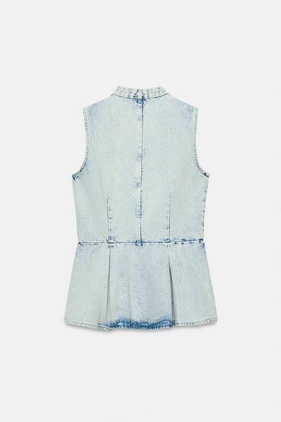Gilet en denim à brandebourgs ZW Collection