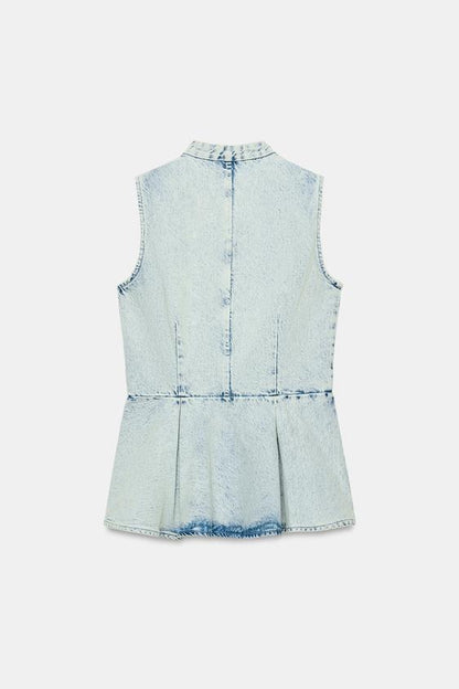 Gilet en denim à brandebourgs ZW Collection