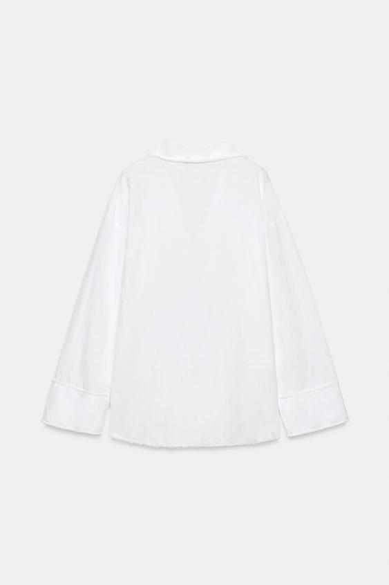 Chemise effilochée en lin ZW Collection