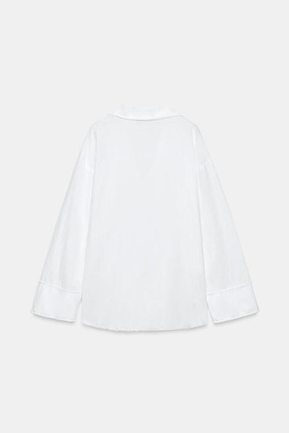 Chemise effilochée en lin ZW Collection