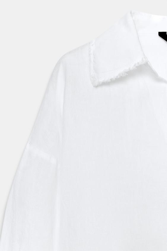 Chemise effilochée en lin ZW Collection