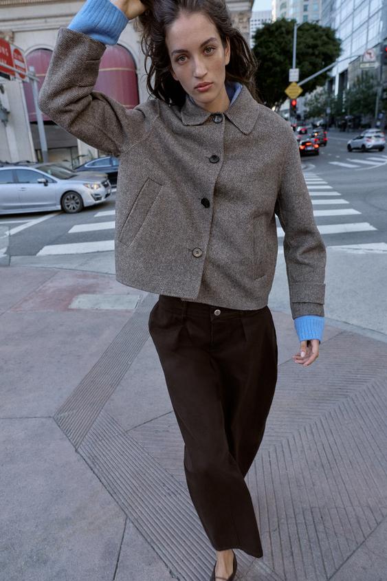 Manteau court en laine