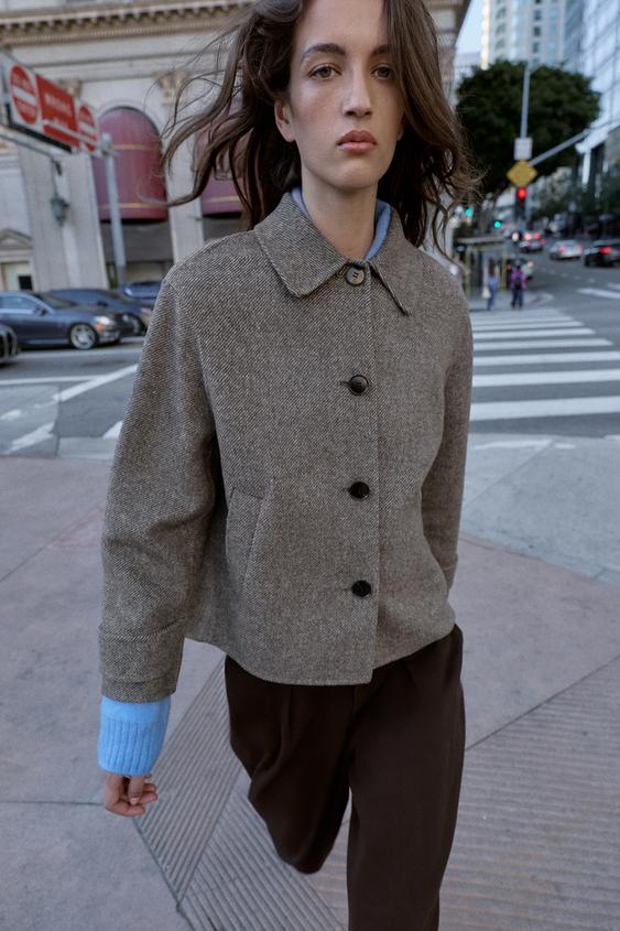 Manteau court en laine