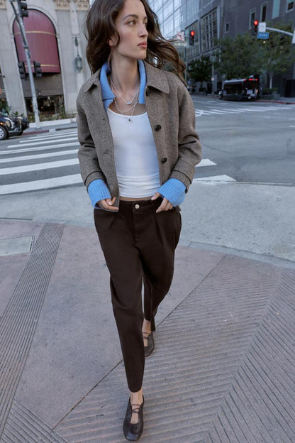 Manteau court en laine