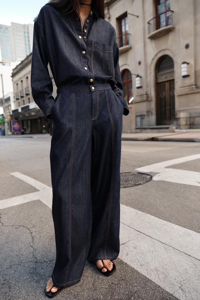 Jean Z1975 jogger à jambe large taille haute