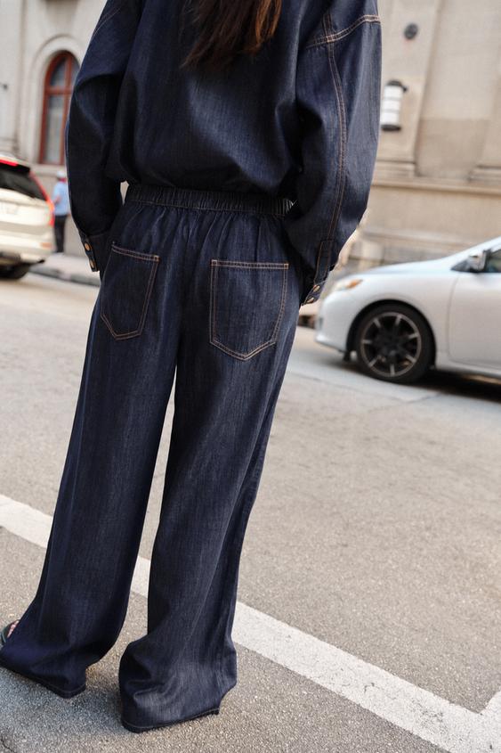 Jean Z1975 jogger à jambe large taille haute