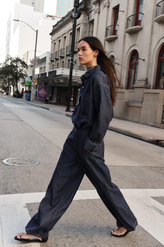 Jean Z1975 jogger à jambe large taille haute