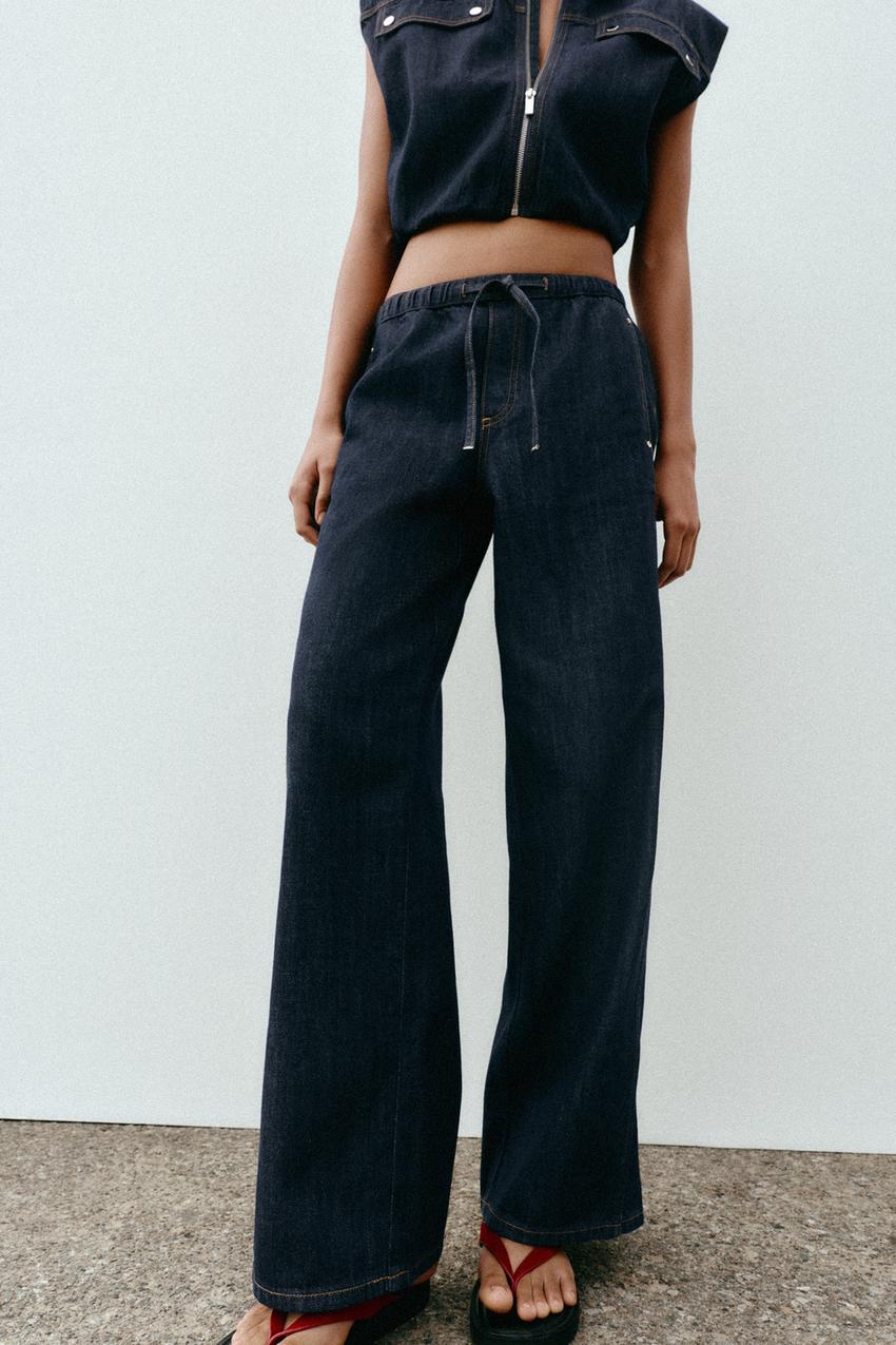 Jean Z1975 jogger à jambe large taille mi-haute